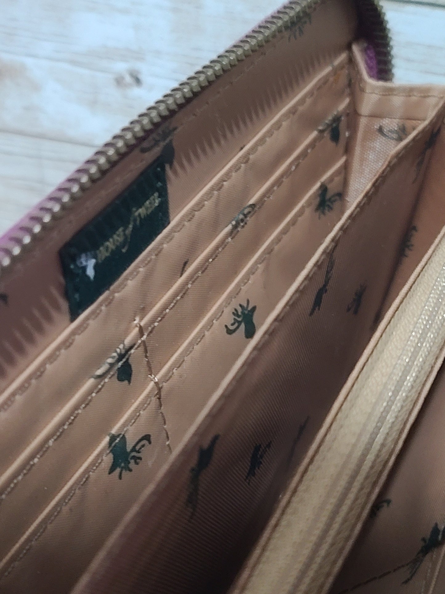 House of Tweed Zip Around Purse Wallet Stag Logo Wool Tweed VGC 20cmPre loved