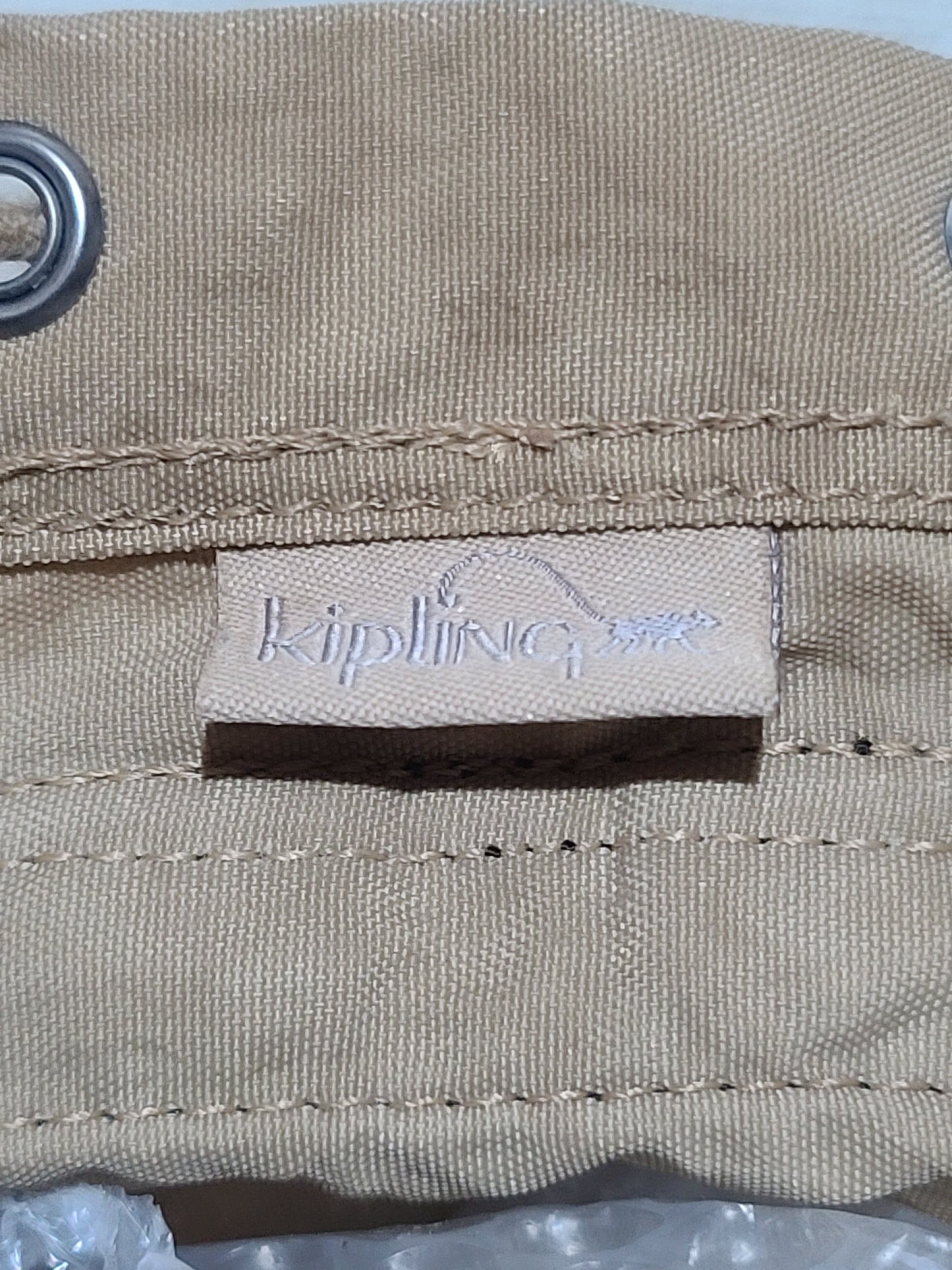 Kipling Mini Backpack – Beige / Sand – With Monkey Charm “Laura” VGC Preloved