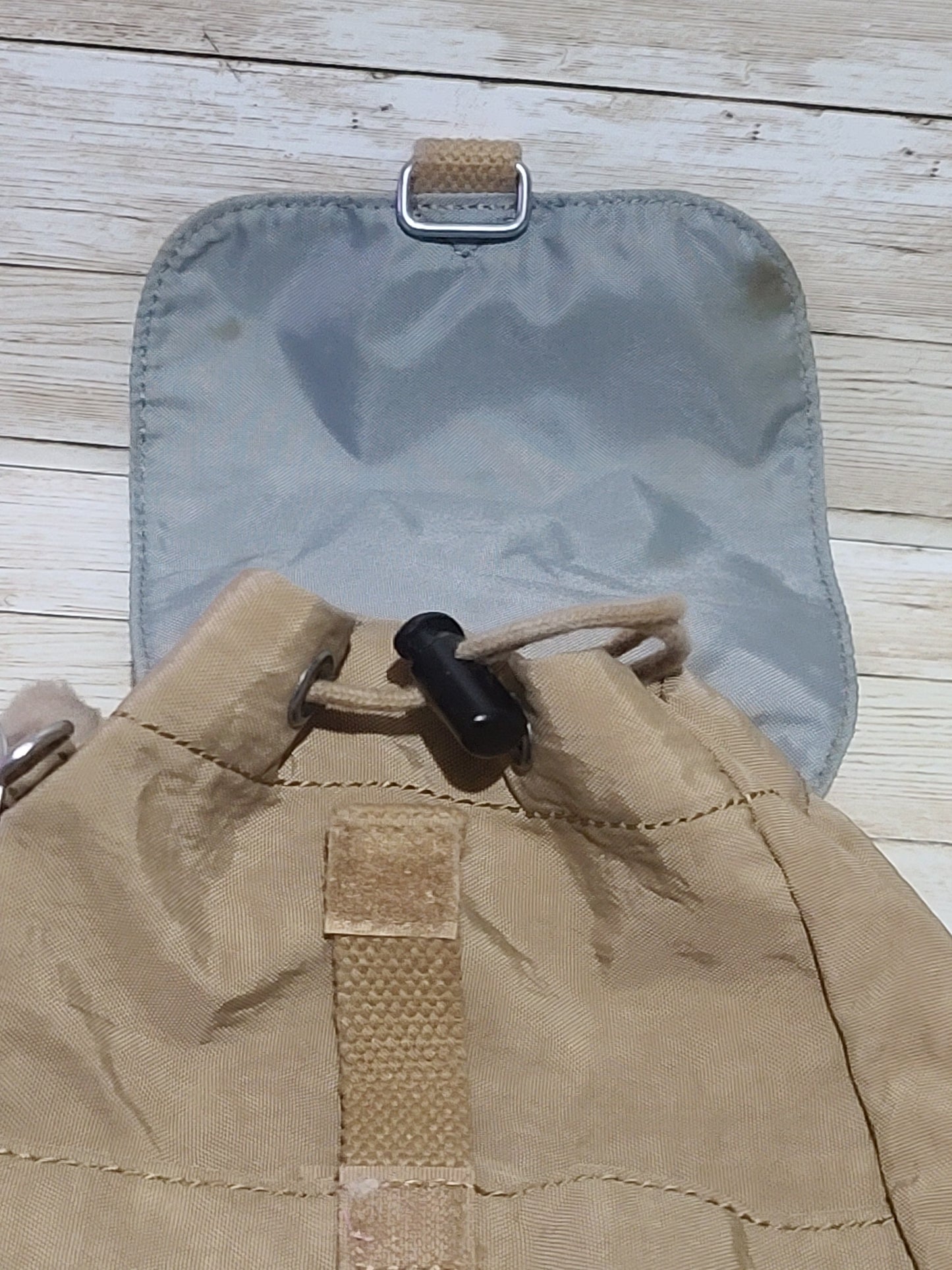 Kipling Mini Backpack – Beige / Sand – With Monkey Charm “Laura” VGC Preloved