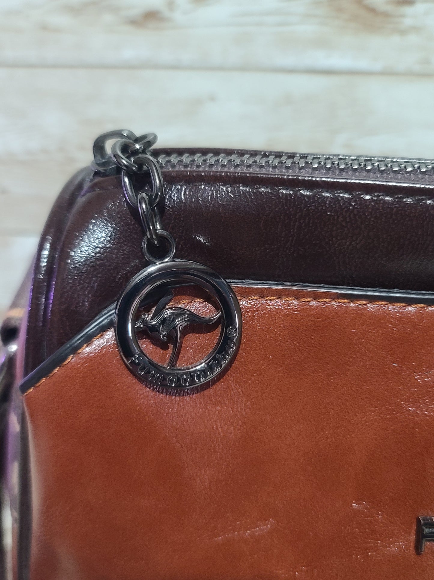 Fumddaishu Brown & Tan Faux Leather Crossbody Shoulder Bag | 3 Compartments