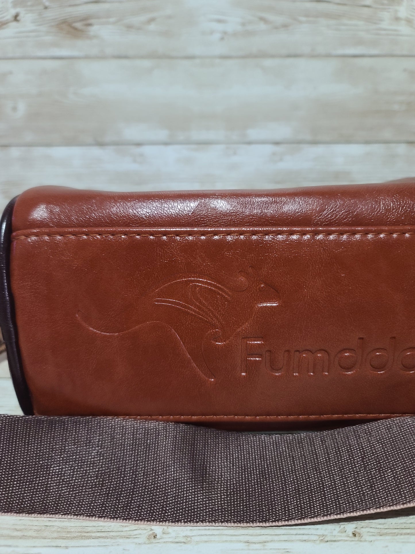 Fumddaishu Brown & Tan Faux Leather Crossbody Shoulder Bag | 3 Compartments