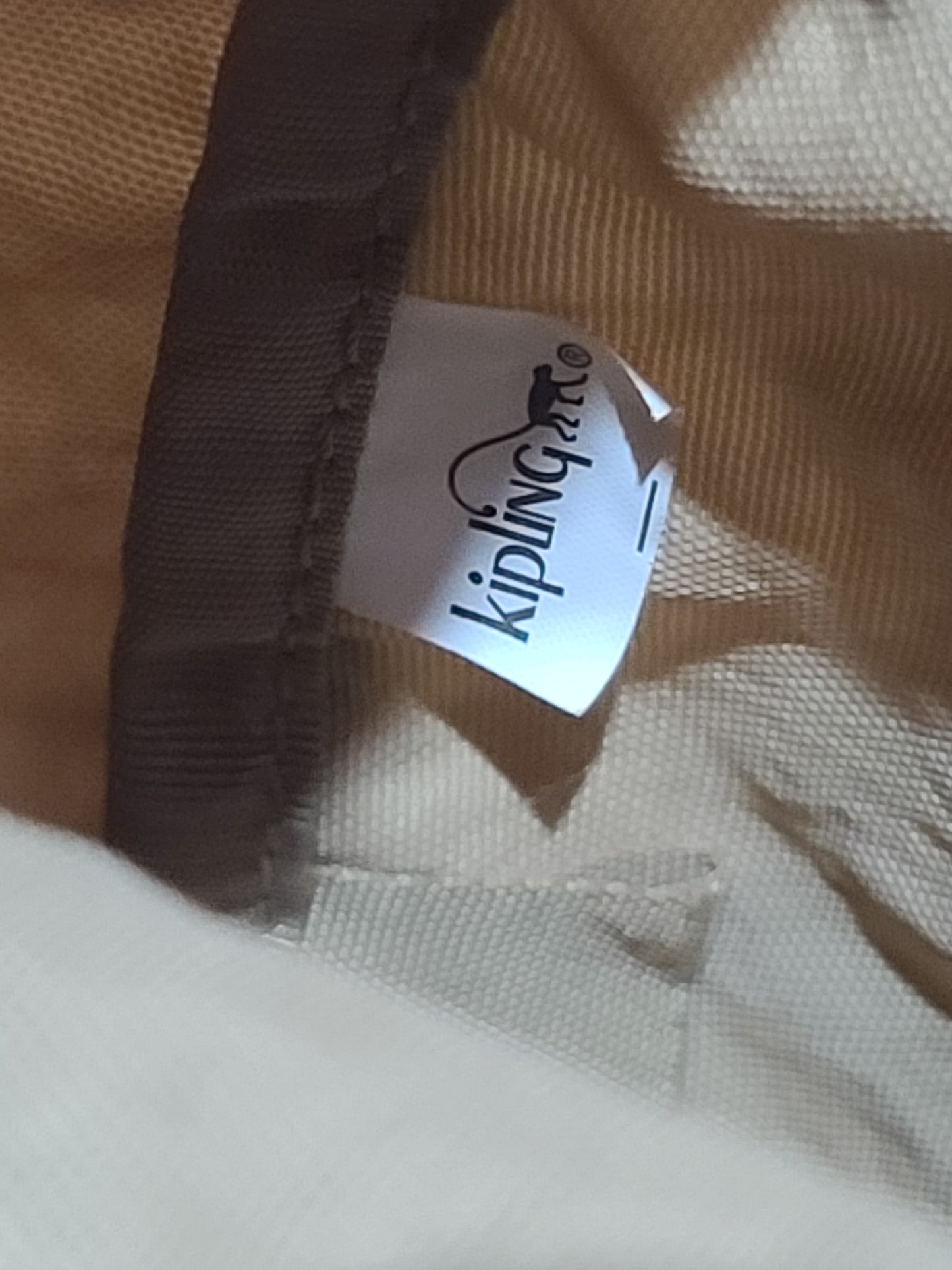 Kipling Mini Backpack – Beige / Sand – With Monkey Charm “Laura” VGC Preloved