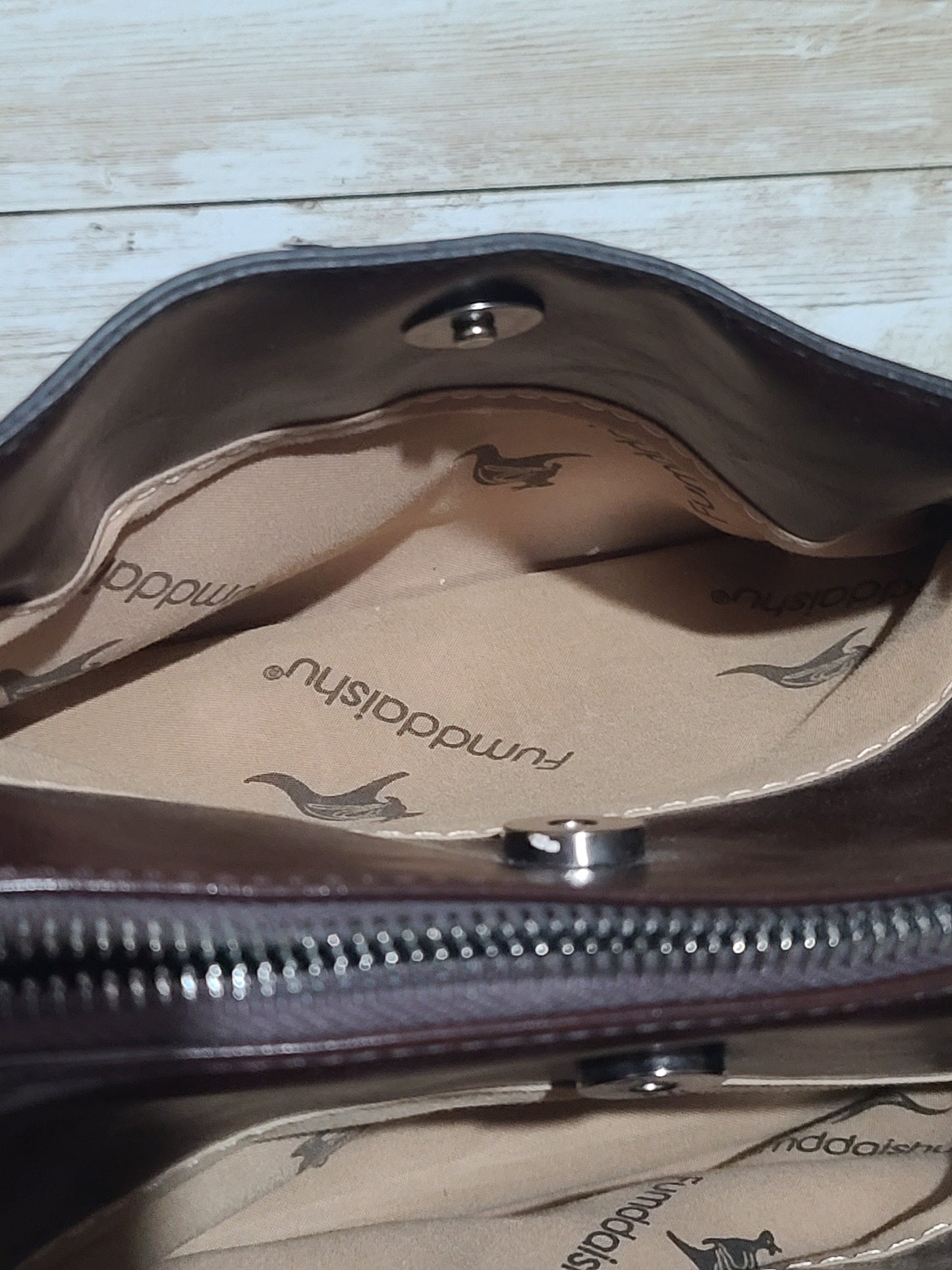 Fumddaishu Brown & Tan Faux Leather Crossbody Shoulder Bag | 3 Compartments