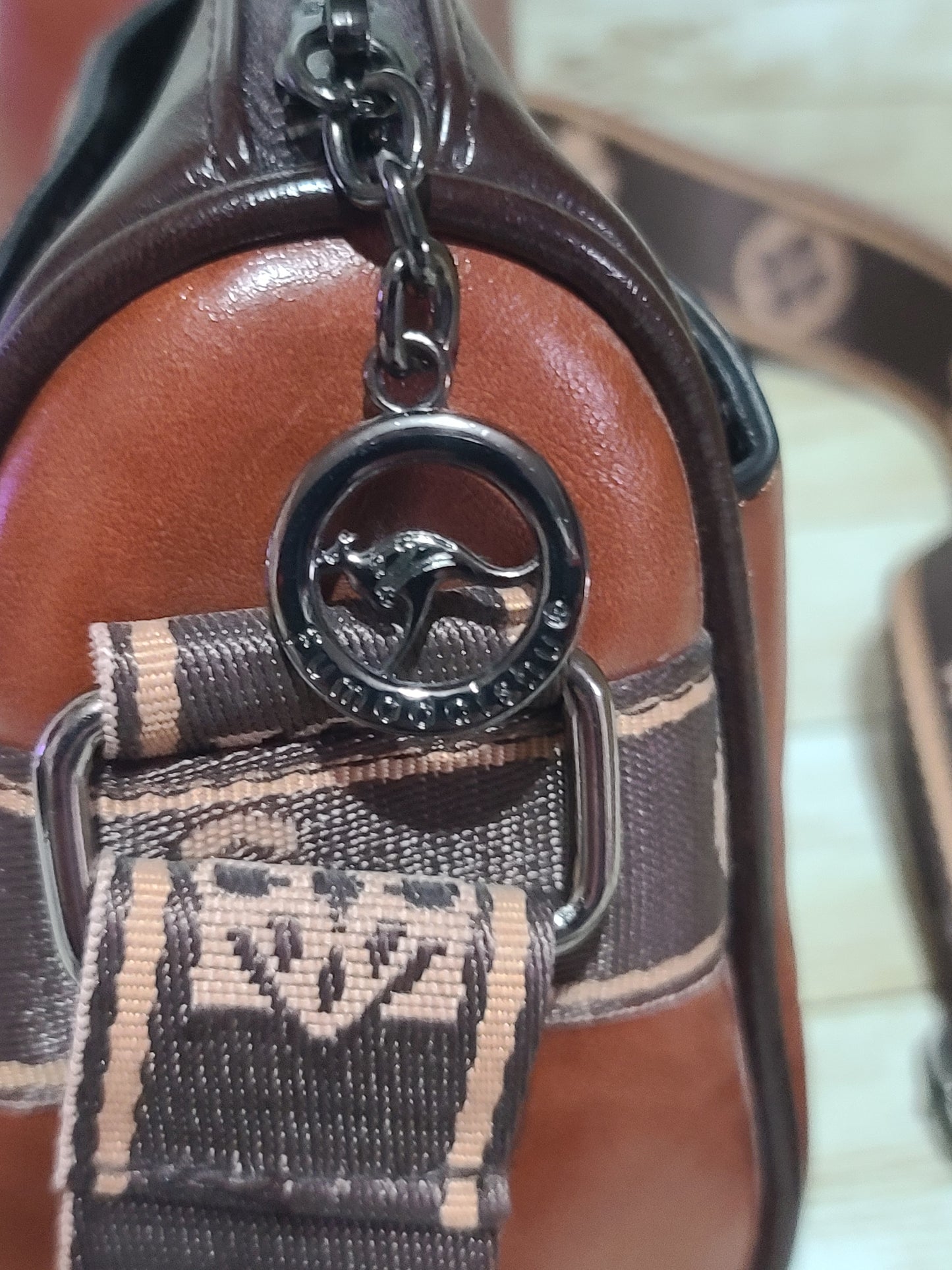 Fumddaishu Brown & Tan Faux Leather Crossbody Shoulder Bag | 3 Compartments