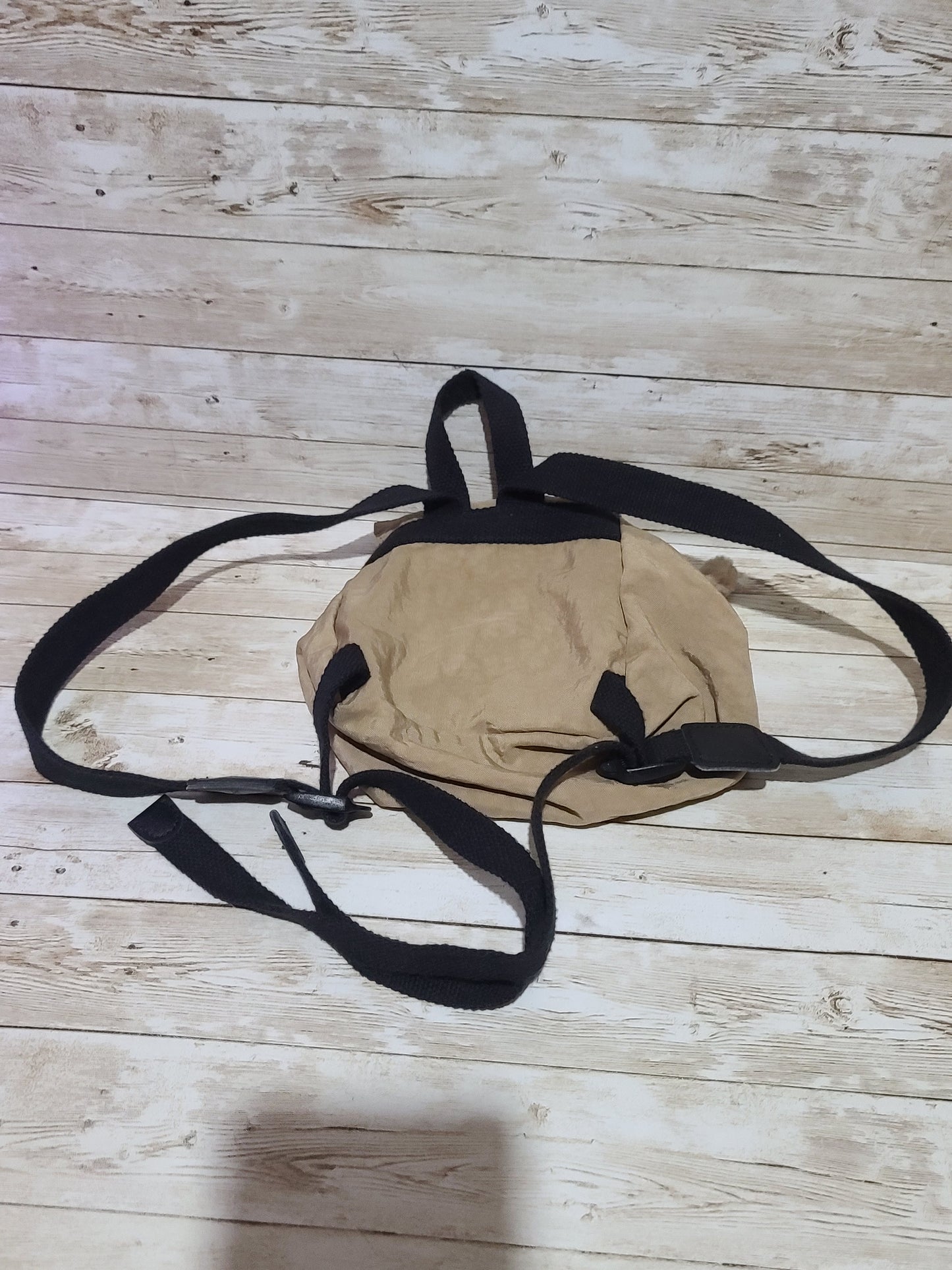 Kipling Mini Backpack – Beige / Sand – With Monkey Charm “Laura” VGC Preloved