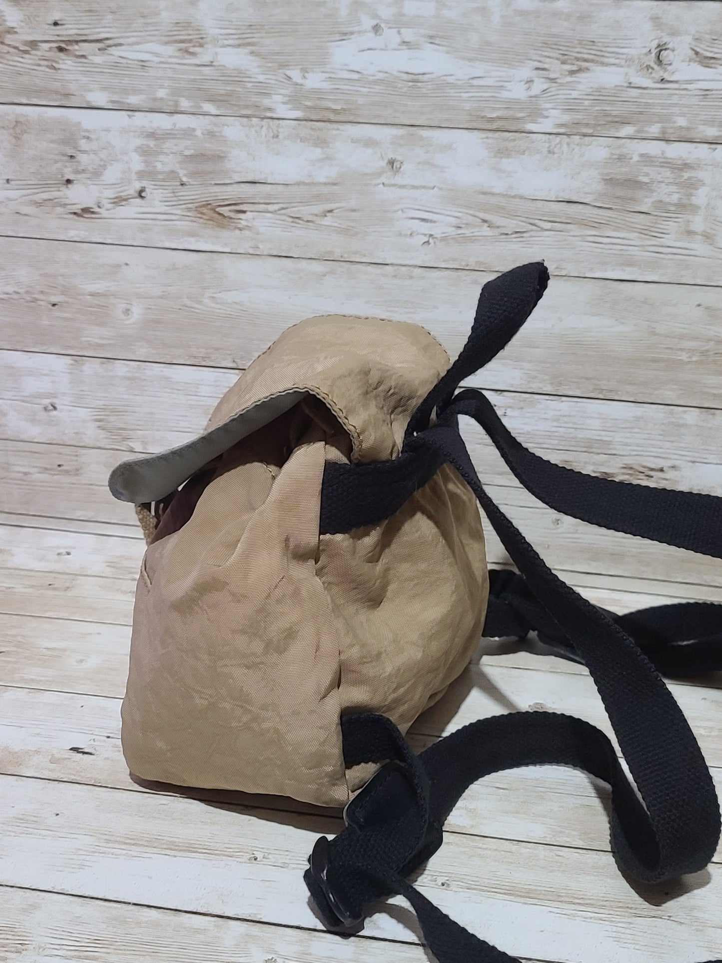 Kipling Mini Backpack – Beige / Sand – With Monkey Charm “Laura” VGC Preloved