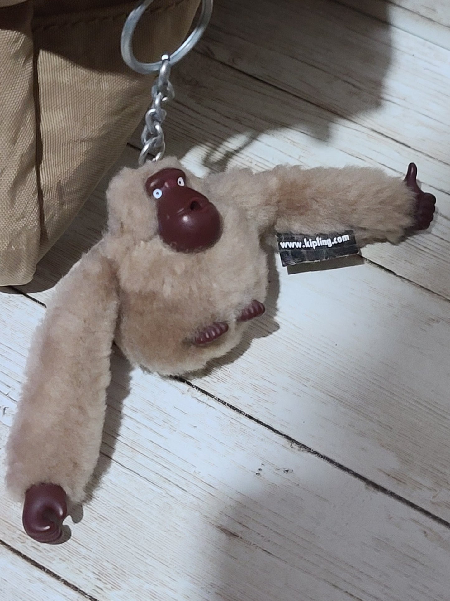 Kipling Mini Backpack – Beige / Sand – With Monkey Charm “Laura” VGC Preloved