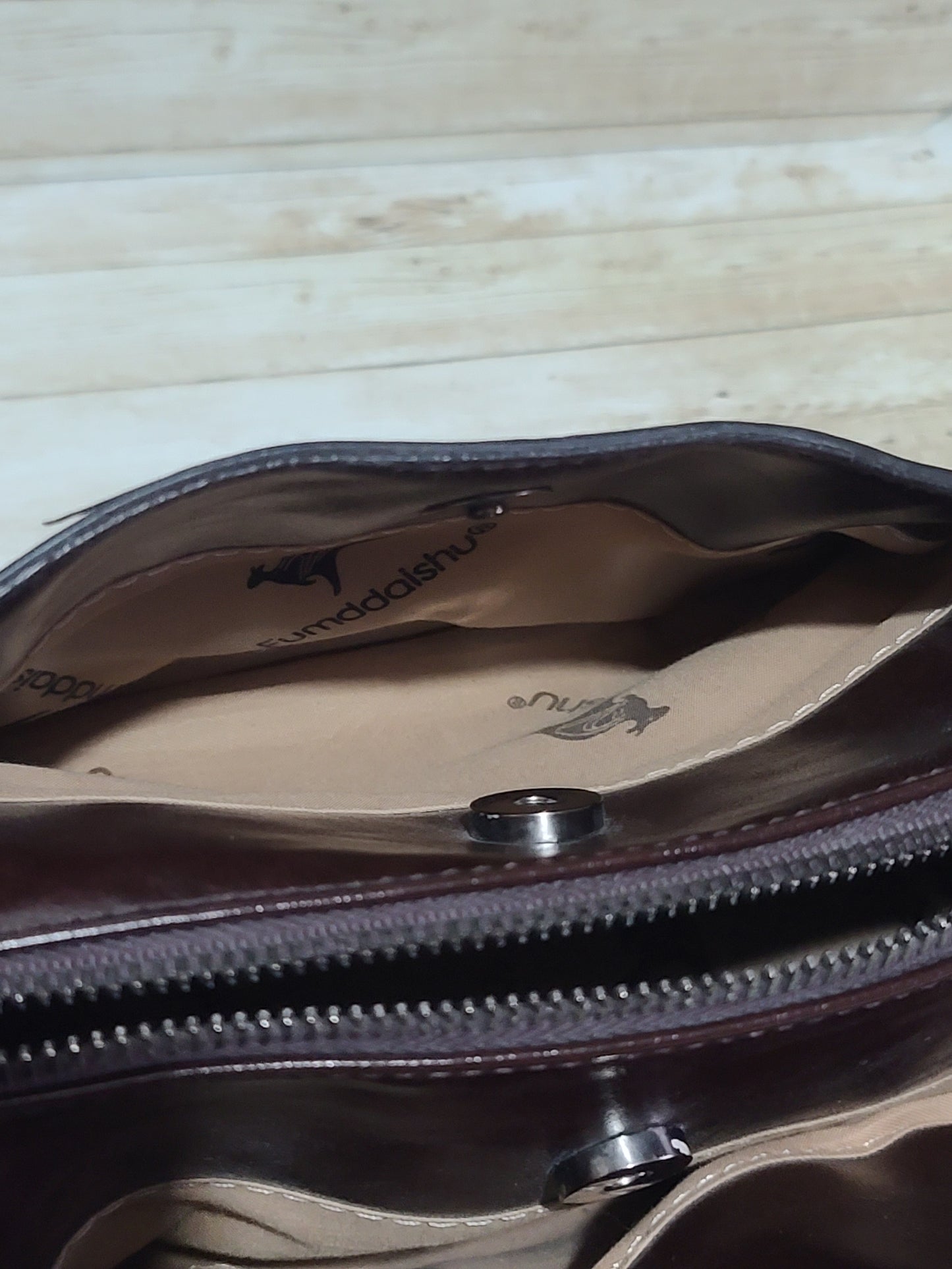 Fumddaishu Brown & Tan Faux Leather Crossbody Shoulder Bag | 3 Compartments