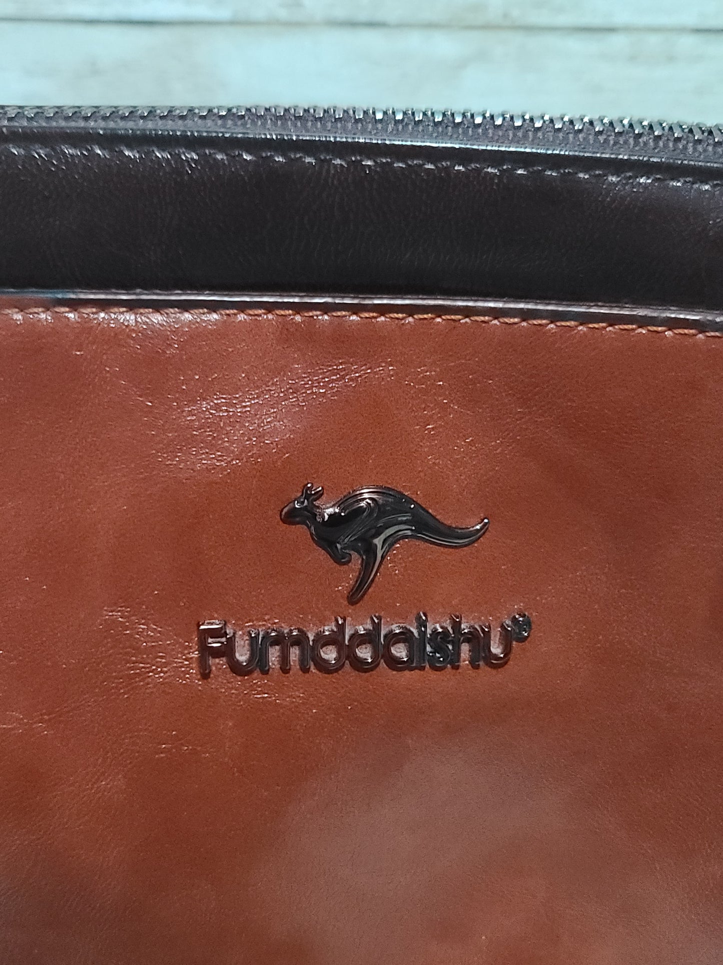 Fumddaishu Brown & Tan Faux Leather Crossbody Shoulder Bag | 3 Compartments